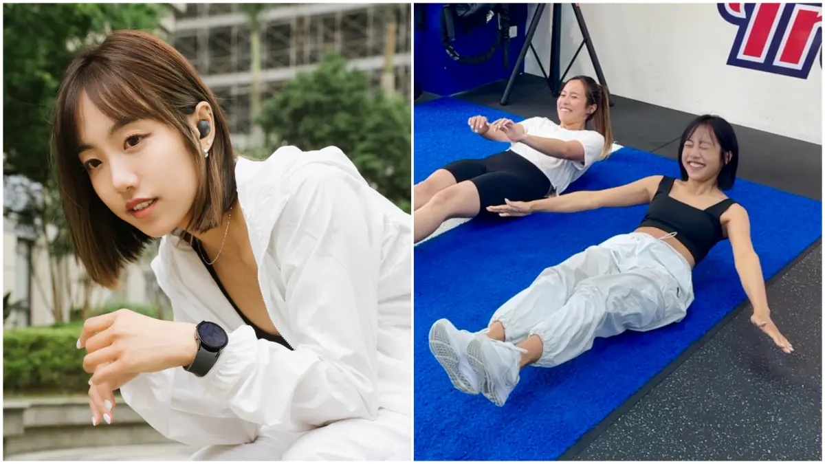 ▲蔡佩軒（左圖、右圖右）拍攝的16秒運動片瘋傳，狂吸千萬點閱。（圖／可瑞思國際娛樂提供）