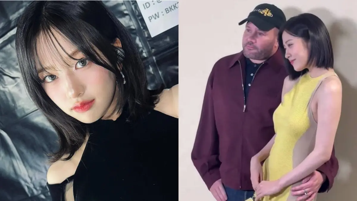 ▲IVE安俞真（左圖、右圖右）疑似在米蘭時裝周活動上，遭品牌設計師伸鹹豬手，引粉絲眾怒。（圖／轉截自安俞真IG、i-D X帳號）