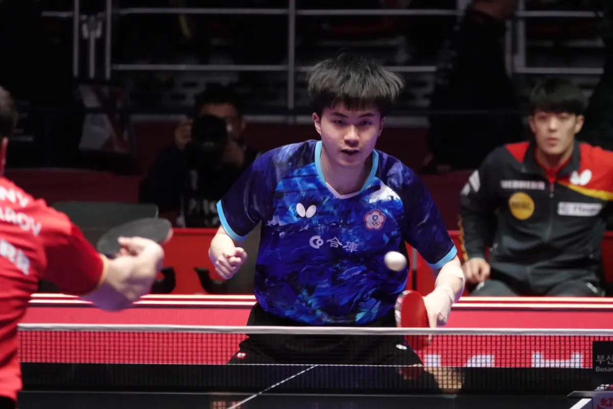 ▲台灣「小林同學」林昀儒擊敗世界排名第6、也是現役非中國男單選手中排名最高的A.勒布倫（Alexis Lebrun），但中華男團以1:3落敗，無緣晉級。（圖／記者陳云茹攝）