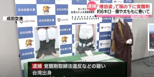 台灣男大生「穿和尚裝」太可疑！運毒6公斤毒品被日本海關查獲
