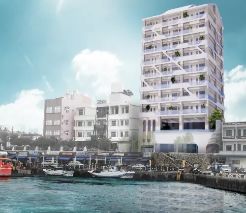 過年國旅不慘!「花蓮1飯店」住房率衝9成 2025再開台中、小琉球 ▲小琉球海港第一排的「天成文旅-曉琉球」,最快今年上半年就會開幕。(圖/天成飯店集團提供)