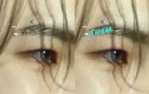 ▲Key的眉毛缺口是天生的，他曾在中間填補描繪「SHINee」字樣，展現滿滿團魂。（圖／轉攝自X）