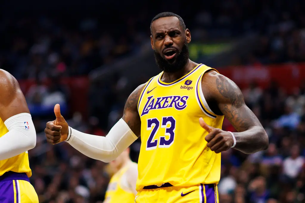 ▲洛杉磯湖人球星「詹皇」LeBron James所領軍的先發五虎，完美搭配。（圖／美聯社／達志影像）