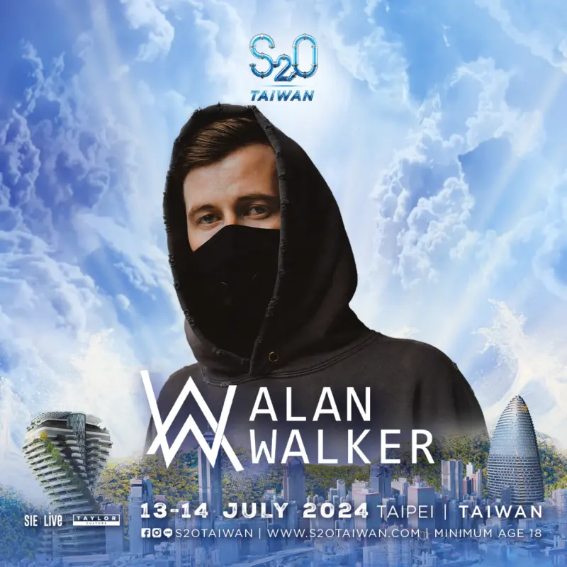 ▲▼Alan Walker相隔5年再度來台演出,將登上「S2O Taiwan潑水音樂節」。(圖/S2O Taiwan提供)