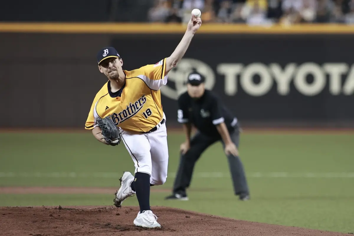 ▲中信兄弟先發投手克迪，因傷可能趕不上開季。（圖／記者葉政勳攝）