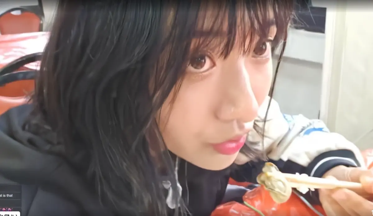 ▲企鵝妹搭船到小琉球浮潛、狂嗑海鮮。（圖／取自Twitch@Jinnytty）