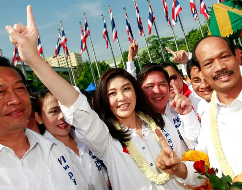 ▲泰國前總理盈拉先前遭控多項罪名，並因此流亡海外多年，現在一一被判無罪，有望重返泰國。（圖／美聯社／達志影像）