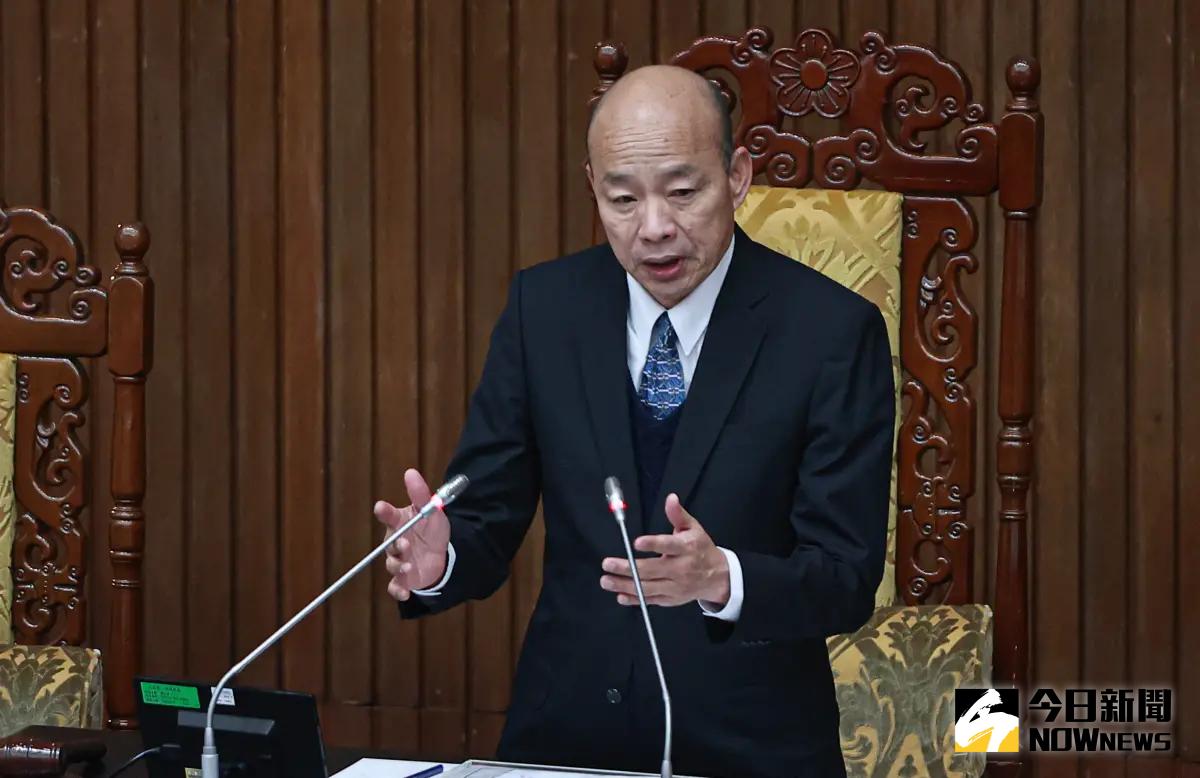 ▲立法院長韓國瑜出席「台日交流聯誼會」成立活動展現韓式幽默。（圖／記者葉政勳攝 , 2024.03.05）