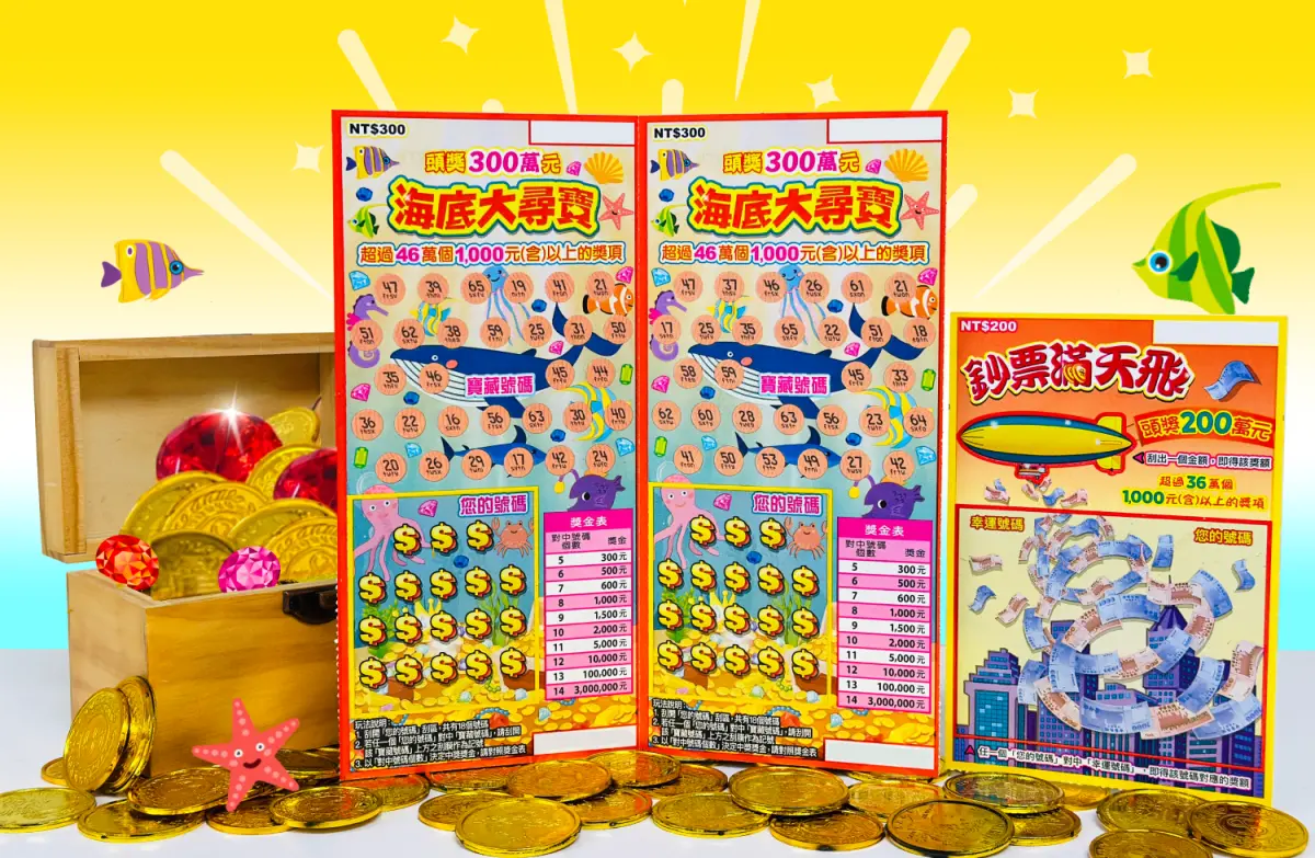▲過年刮不夠嗎？刮刮樂又有新品上市，總獎金破20億元，還有3個頭獎300萬元、7個200萬。（圖／台灣彩券公司提供）