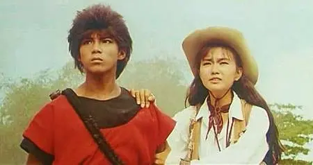 ▲改編已逝日本漫畫家鳥山明作品的台灣電影《七龍珠神龍傳說》，捧紅兩大明星陳子強（左）與謝金燕（右）。（圖／微博）