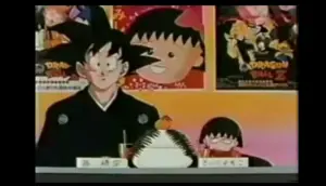 ▲▼悟空(上下圖左)與小丸子登上主播台一起主持節目。(圖/微博) ▲▼悟空(上下圖左)與小丸子登上主播台一起主持節目。(圖/微博)