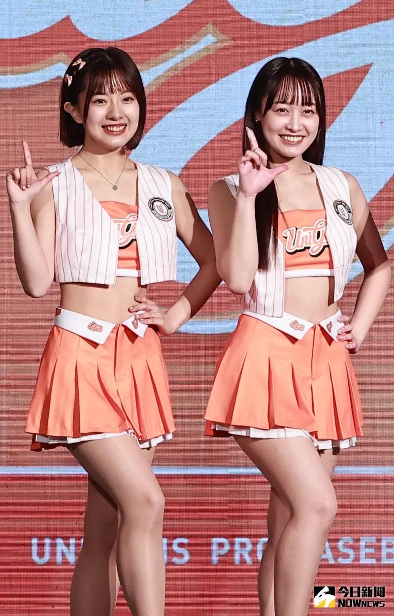 ▲統一獅啦啦隊Unigirls兩位日籍新成員希美Nozomi(左)、千紘Chihiro(右)。(圖/記者葉政勳攝)
