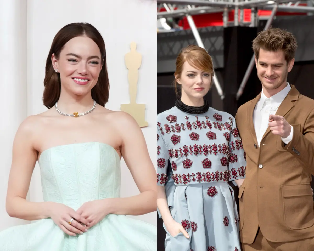 ▲奧斯卡影后艾瑪史東（左）最有名的情史是與「蜘蛛人」安德魯加菲爾德相戀，兩人分手後仍是朋友。（圖／美聯社／達志影像）