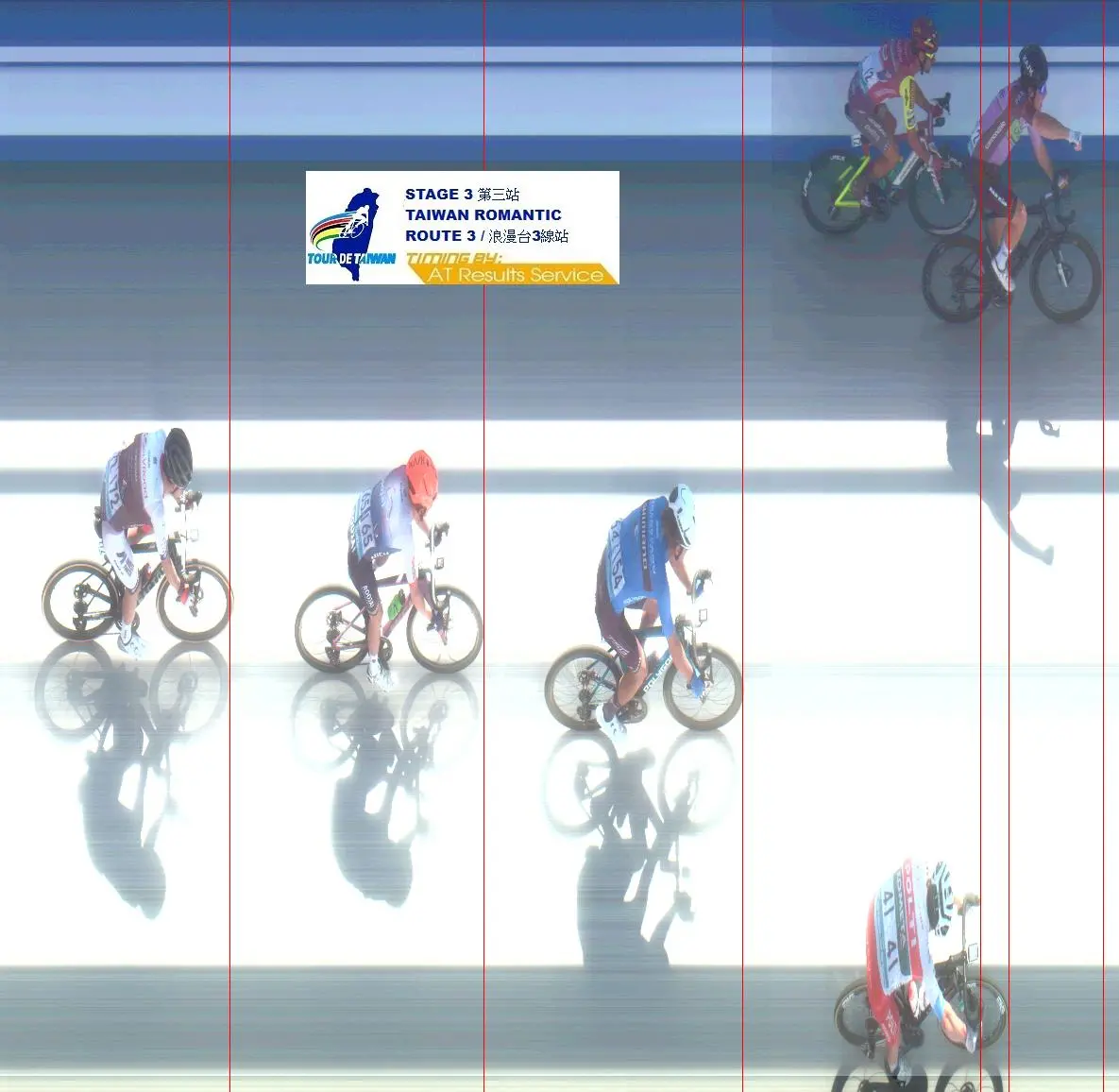 ▲2024國際自由車環台賽澳洲快取車隊(CPU)車手Bentley Niquet-Olden以3小時32分46秒，率先壓到終點線，拿下浪漫台三線單站冠軍。（圖／自由車協會提供）