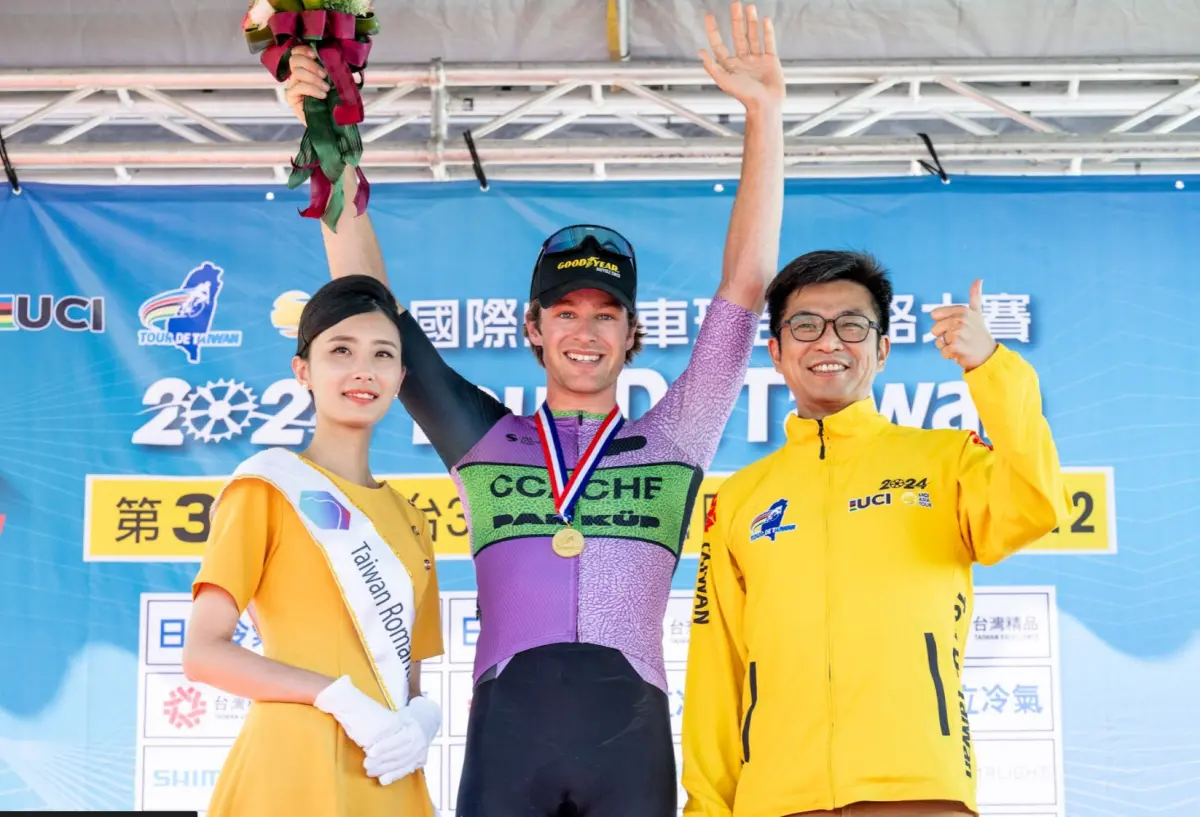 ▲澳洲快取車隊(CPU)車手Bentley Niquet-Olden拿下單站冠軍。（圖／自由車協會提供）