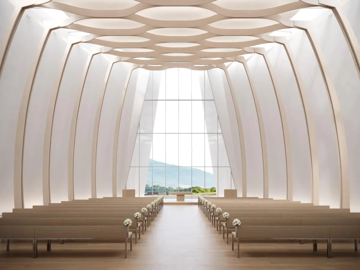 ▲台灣第一間凱悅品牌渡假酒店「新北金山凱悅渡假酒店」即將於2024年第三季閃耀登場，酒店內「北台灣最美婚禮教堂」的3D設計圖也搶先曝光。（圖／新北金山凱悅渡假酒店）