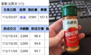 ▲Cheap把鴻海股票賣掉就立刻衝高，買小磨坊辣椒粉就驚傳有農藥殘留，讓他哭笑不得。（圖/Cheap臉書）