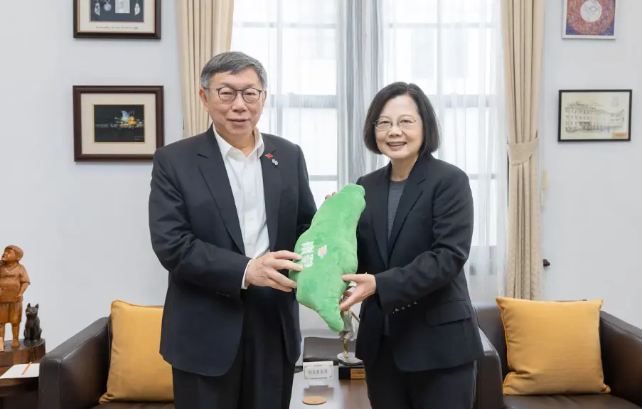 ▲蔡英文今天中午與柯文哲會面。（圖／總統府提供）