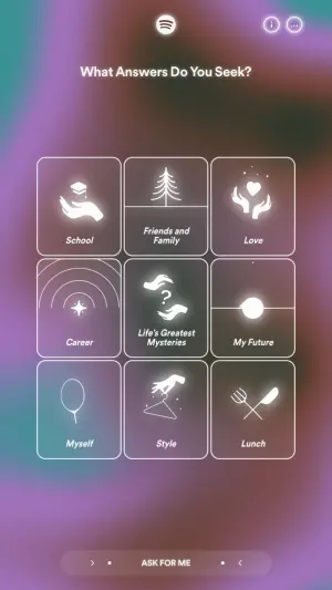 ▲Spotify的Song Psychic功能有互動式的占卜小遊戲，讓用戶在接觸新音樂時還能獲得一點「宇宙的指引」。（圖／記者柯乃瑜）