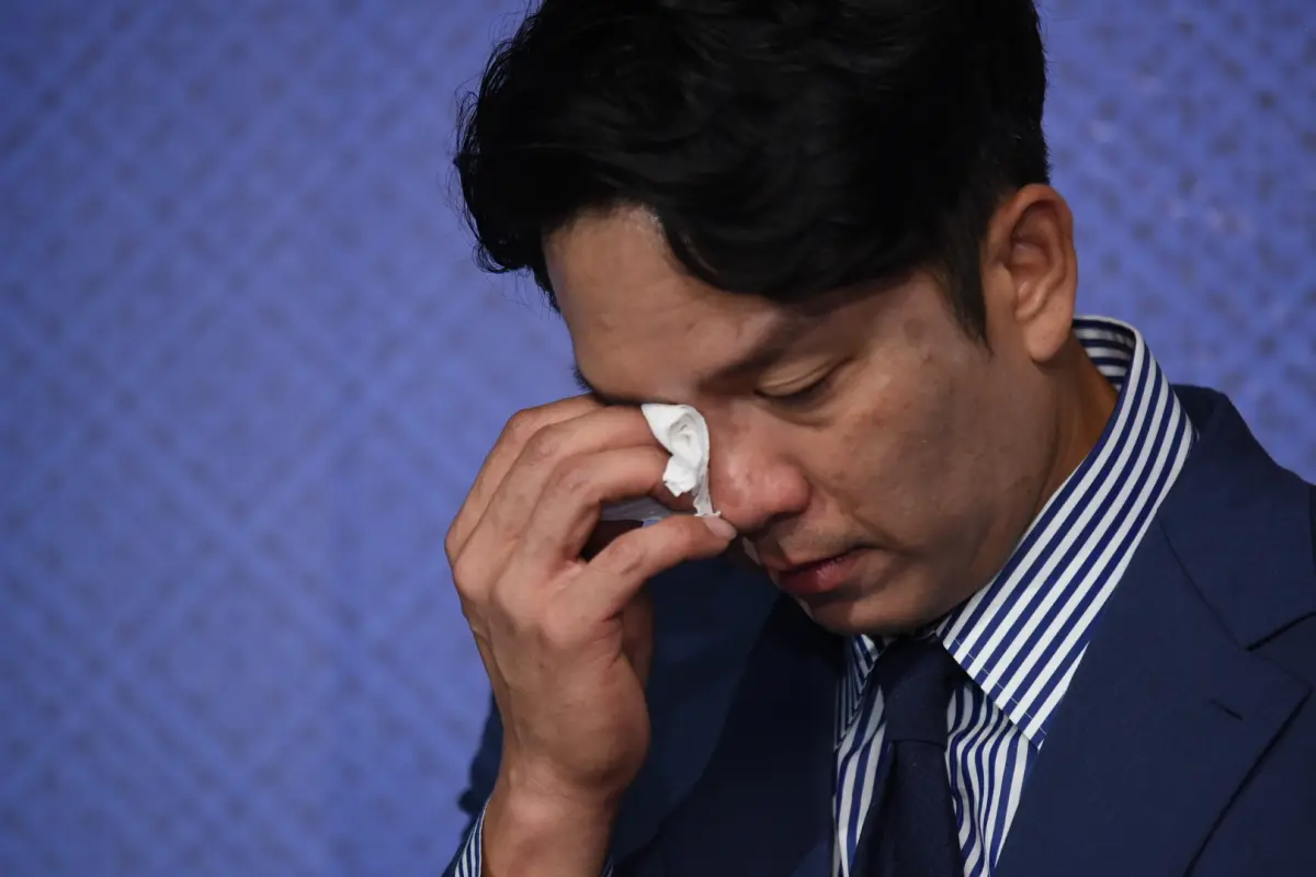 ▲中信兄弟周思齊，在引退記者會上爆哭，想到2008年假球案悲從中來。（圖／陳明安攝）