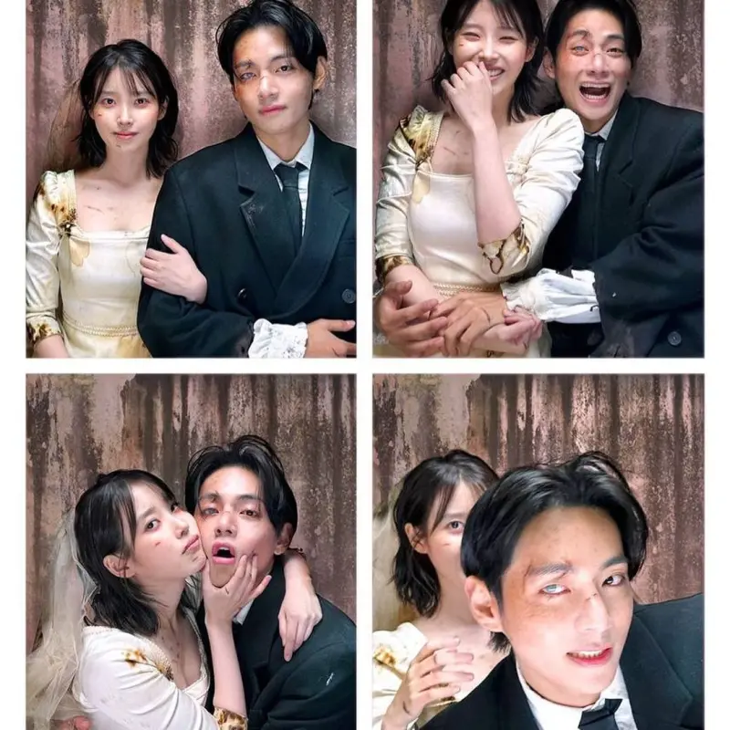 ▲V今年1月參演IU新歌MV,新穎組合驚豔大眾。(圖/V IG)