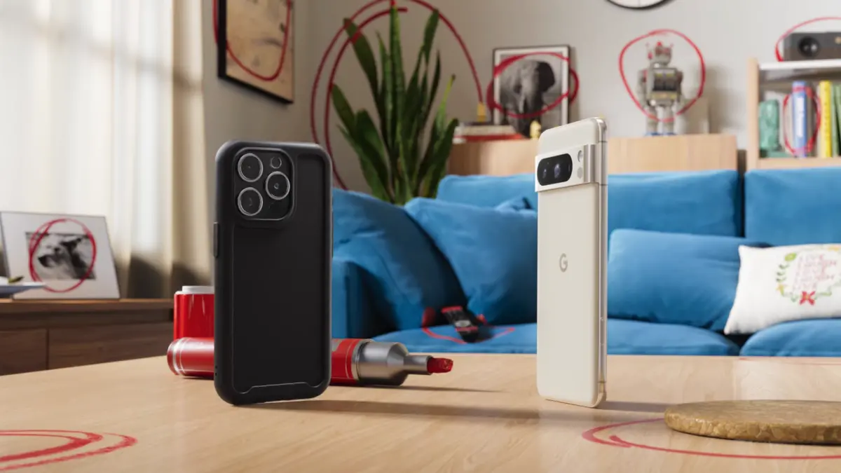 ▲Google的「BestPhonesForever」系列影片近期再推新作，這次透過畫圈搜尋來暗酸iPhone沒有AI功能。（圖／翻攝影片）