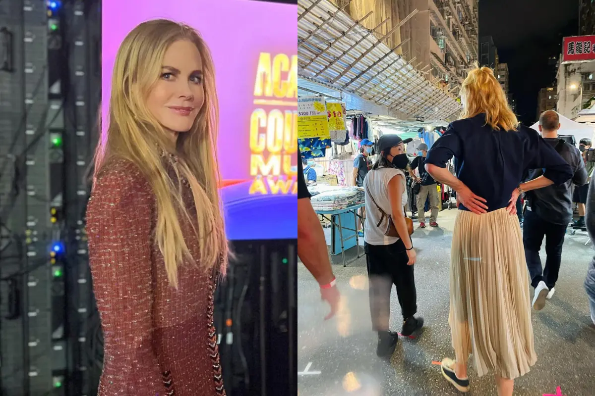 ▲妮可基嫚現蹤香港夜市，在人群之中明顯高出一顆頭，她的真實身高180公分，令不少人吃驚。（圖／妮可基嫚IG）