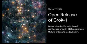 ▲Grok使用的大型語言模型Grok-1已經在美國時間3月17日宣布開源。（圖／翻攝xAI官網）