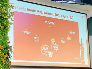 ▲AirAsia分享目前台北直飛航點。（圖／記者蕭涵云攝）