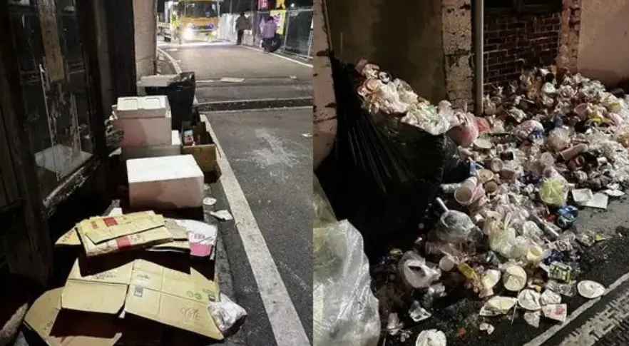 ▲白沙屯媽祖遶境9天8夜，有苗栗民眾的家門口「變成垃圾山」，讓她崩潰發文呼籲香燈腳不要造成居民困擾。（圖／取自白沙屯媽祖勇腳粉絲團）