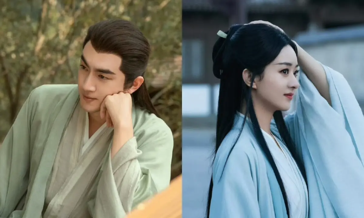 ▲趙麗穎、林更新（左）的古裝劇《與鳳行》開播衝上熱度冠軍。（圖／翻攝微博）