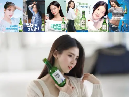 ▲在韓國代言燒酒，通常都被視為廣告商認證的「大勢女星」。（圖／翻攝自初飲初樂官網、真露官網、9ATO娛樂）