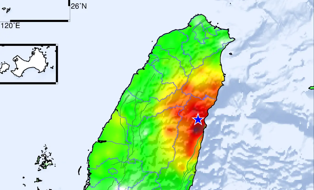 ▲今（21）日晚間6時49分，花蓮縣秀林鄉發生芮氏規模5.3地震，中央氣象署也出面說明狀況。（圖／中央氣象署提供）