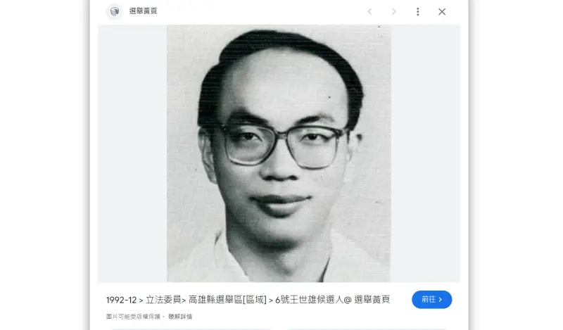 ▲ 王世雄病逝,享年63歲。(圖/翻攝選舉黃頁)