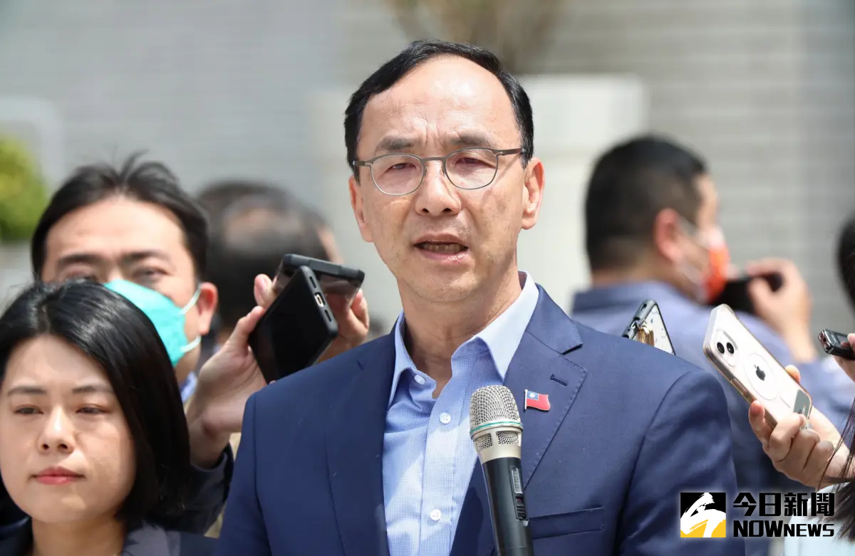 ▲國民黨主席朱立倫痛斥，民進黨真是胡說八道、胡扯。（圖／記者陳明中攝，2024.03.22）