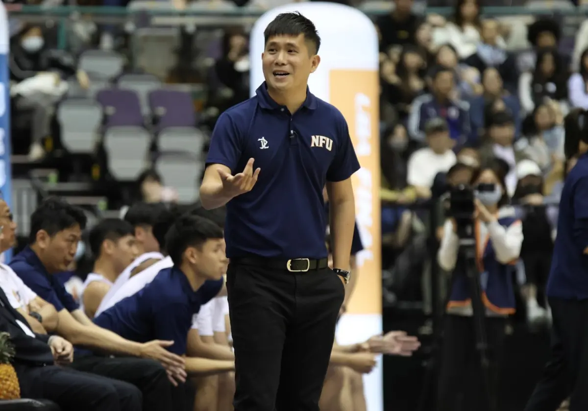 ▲即便在「師徒對決」中輸給政大主帥陳子威，虎尾科大教練盧譽誠大讚球員表現100分。（圖／記者朱永強攝）