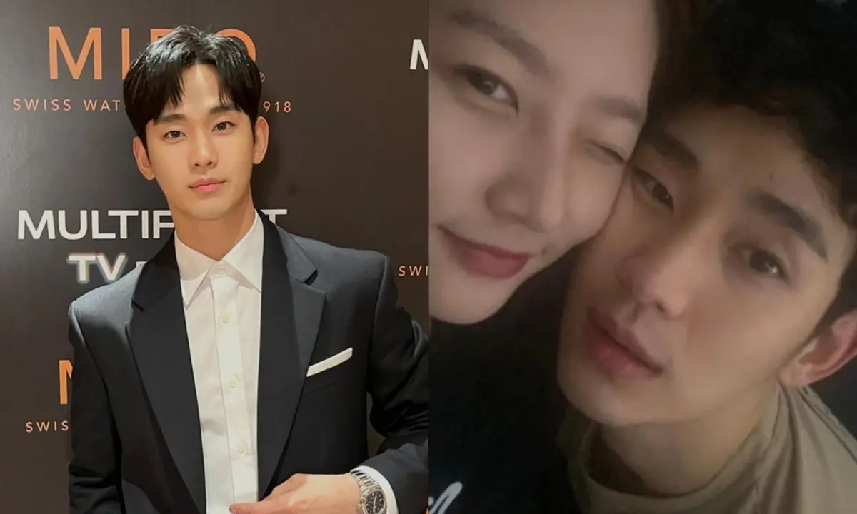 ▲金賽綸（右圖左）手滑上傳跟金秀賢的親密照，30秒內緊急刪掉，仍被網友擷取瘋傳。（圖／金賽綸、金秀賢IG）