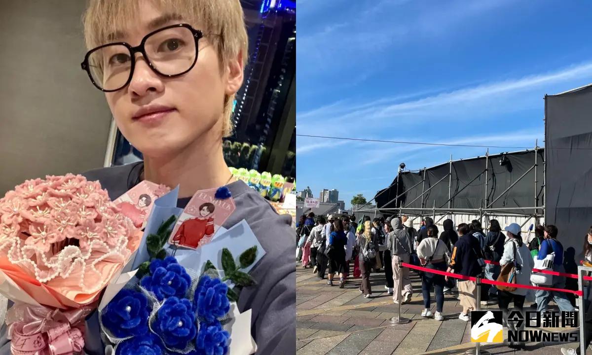 ▲Super Junior子團SJ-D&E成員東海、銀赫（左）出席24日「高雄櫻花季」，不管是藝人還是歌迷，頂著大太陽底下彩排、排隊都不喊累。（圖／記者陳雅蘭攝、銀赫IG）