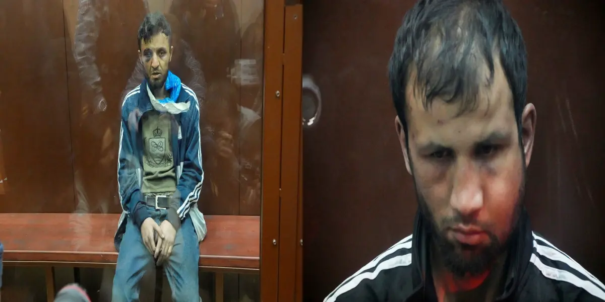 ▲俄國官方公布的影像可以看見，莫斯科恐怖攻擊的疑犯們各個鼻青臉腫。（圖／美聯社／達志影像）