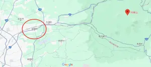▲距離熊本縣的「菊陽町」25公里處，有一座名為「阿蘇山」的活火山，南海海槽地震可能導致它爆發。（圖／翻攝 Google 地圖）