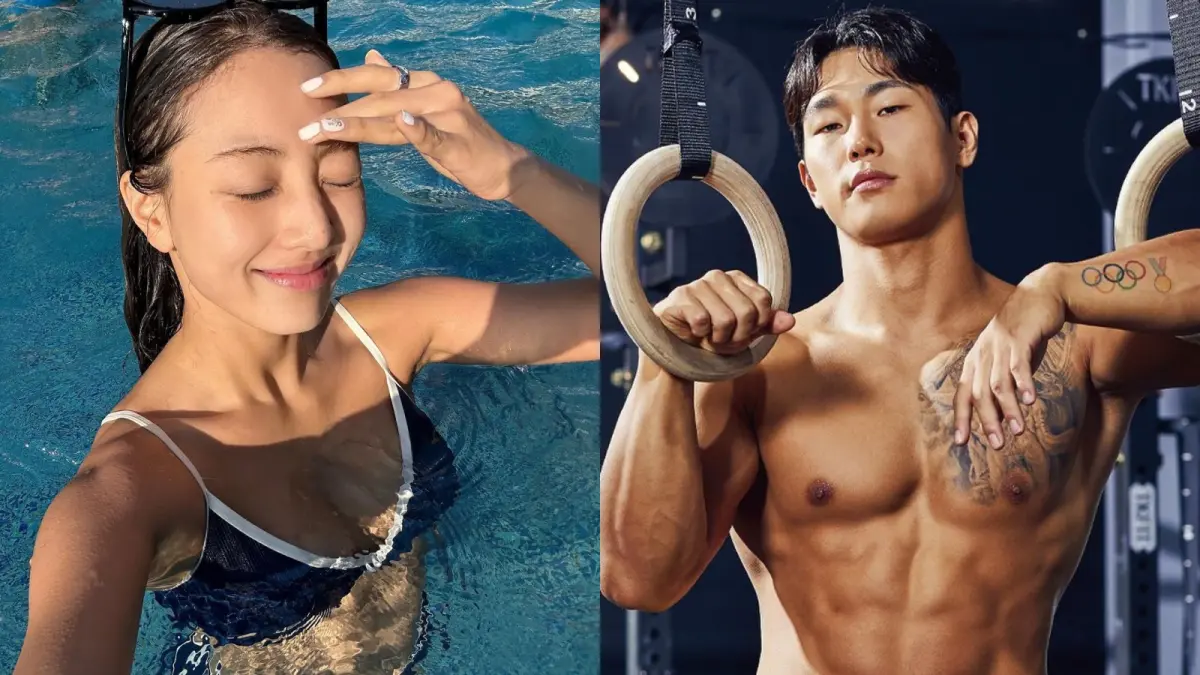 ▲TWICE志效（左）被爆低調熱戀「奧運金牌」尹誠彬（右），有粉絲挖出尹誠彬超狂背景，讓不少粉絲驚呼尹誠彬「根本怪物！」（圖／翻攝自志效、尹誠彬IG）