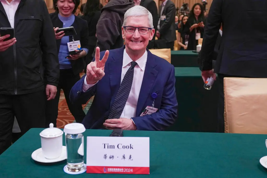 ▲蘋果公司執行長庫克（Tim Cook）近日訪問中國，並在行程中大力稱讚中國的開放與繁榮。（圖／美聯社／達志影像）