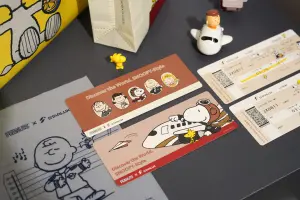 旅客從登機報到開始,即有SNOOPY相伴,包括登機證、行李牌 ▲旅客從登機報到開始,即有SNOOPY相伴,包括登機證、行李牌。(圖/星宇航空提供)