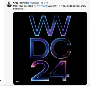▲蘋果高級副總裁葛雷格．賈斯亞維克在社群媒體平台X，針對WWDC活動貼出「Absolutely Incredible」，不少人發現，似乎留下藏頭詩暗示「AI」。（圖／翻攝Ｘ）