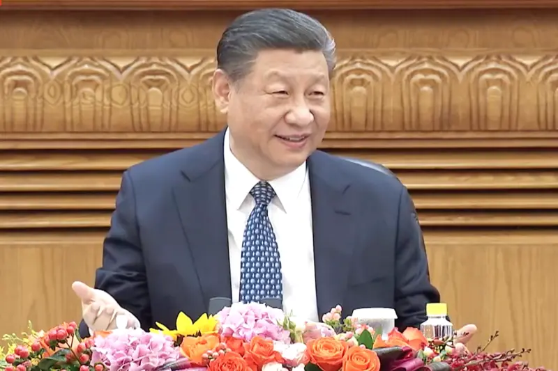 ▲中國國家主席習近平與前總統馬英九的會晤時隔八年。（圖／翻攝自央視）
