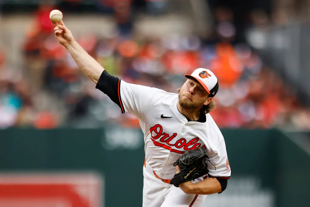 ▲2021年的賽揚獎得主Corbin Burnes，堪稱本季自由市場的投手頂尖大物，最終由亞利桑那響尾蛇搶下，和他簽下6年、總價2.1億美元（約合68.9億元新臺幣）的創隊史紀錄合約。（圖／美聯社／達志影像）