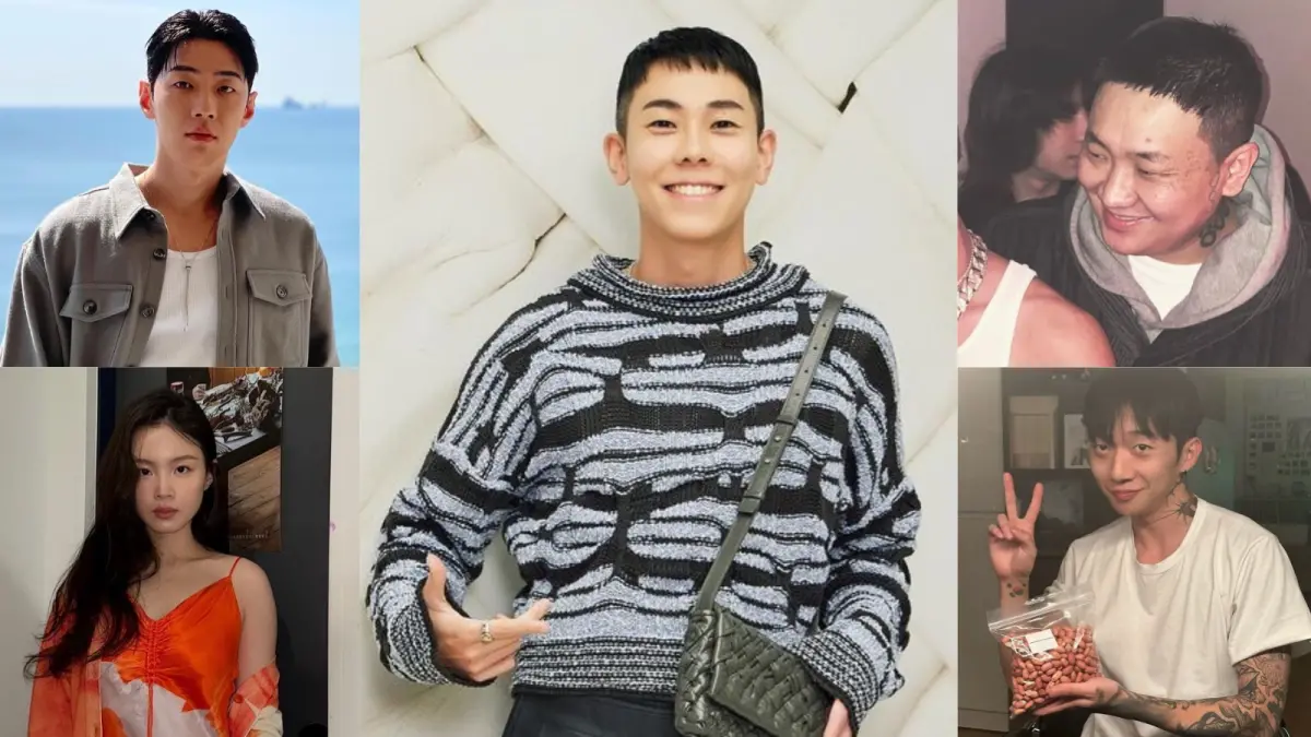 ▲盤點4位出走A社的GRAY（左上）、李遐怡（左下）、GooseBumps（右上）、禹元才（右下），以及預期將接下廠牌門面的LOCO（中）。（圖／翻攝自GRAY、李遐怡、GooseBumps、禹元才、LOCO等人IG）