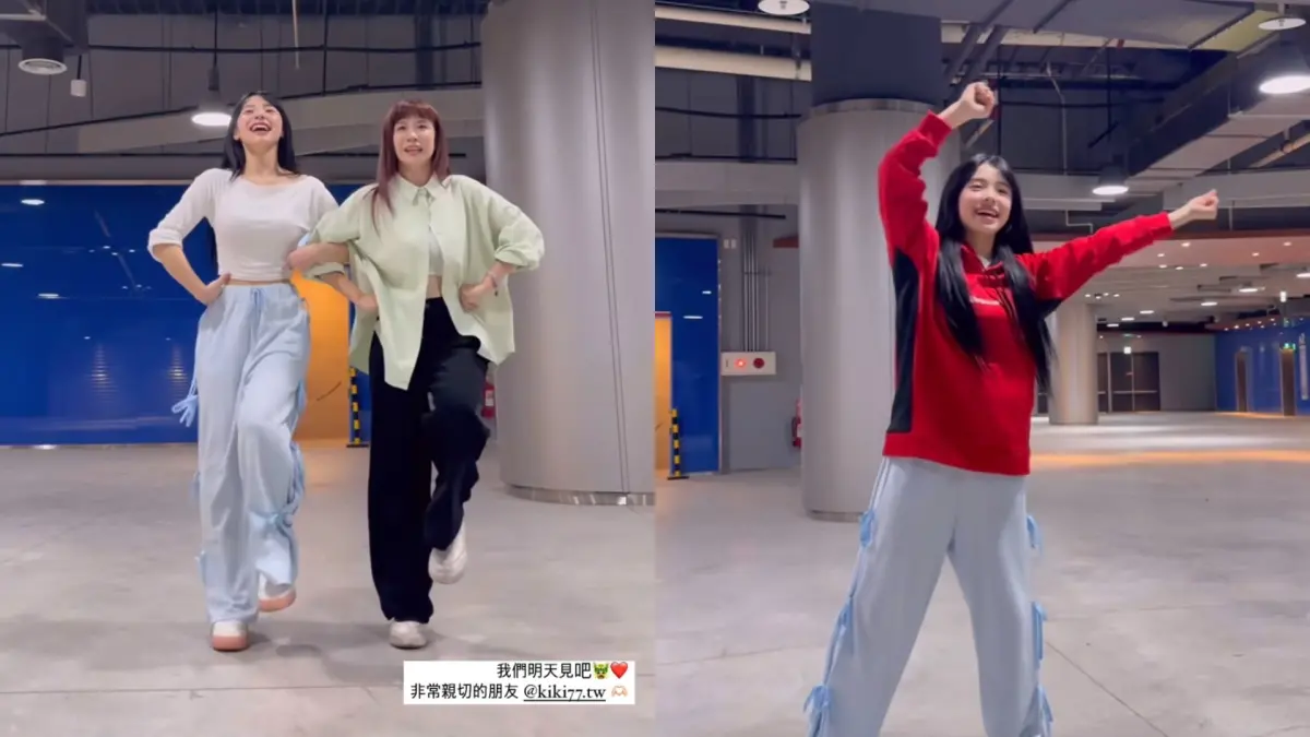 ▲李多慧終於見到小龍女，還分享了人在大巨蛋練習的畫面，稱讚小龍女前隊長琪琪（左圖右）非常親切。（圖／李多慧IG）