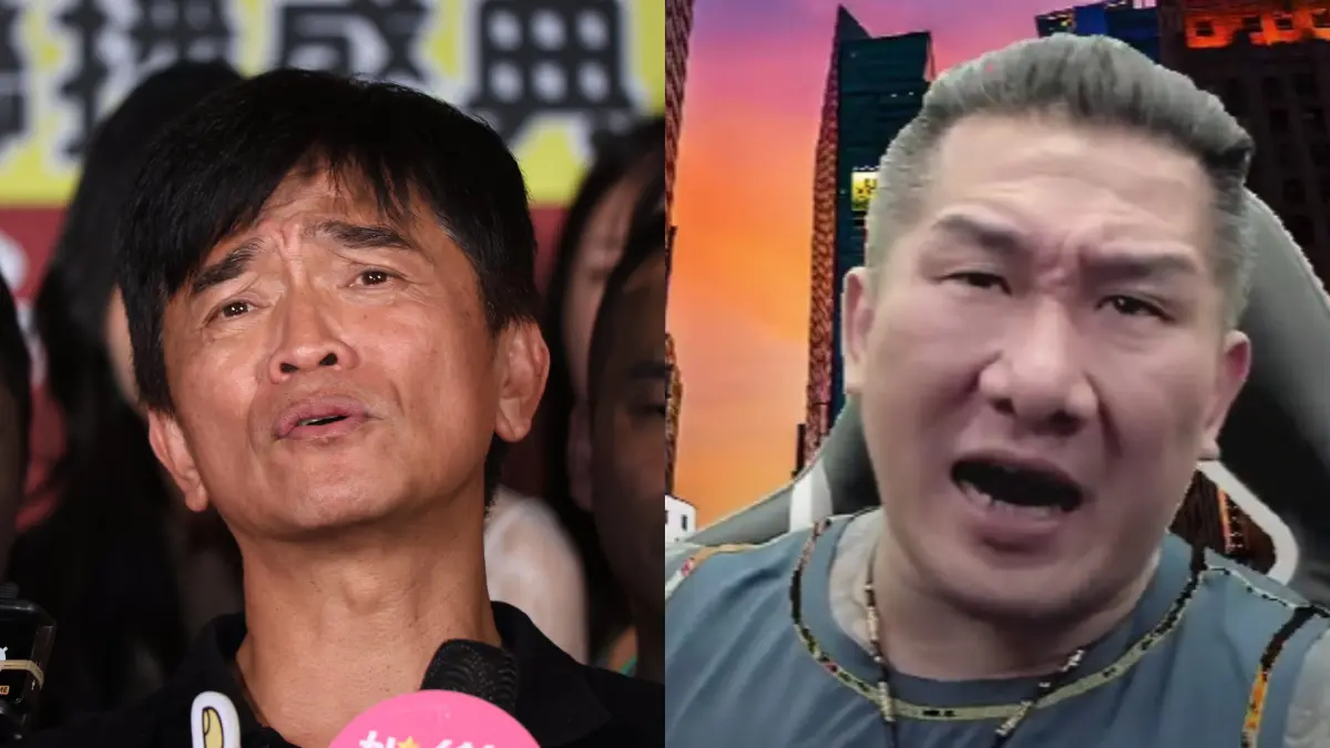 ▲吳宗憲（左）女兒經營的咖啡店遭惡煞狠砸，而對方竟聲稱是替館長（右）出氣，事後館長在直播上也相當生氣，「關我Ｘ事！」（圖／記者陳明中攝影、YouTube《館長惡名昭彰》）