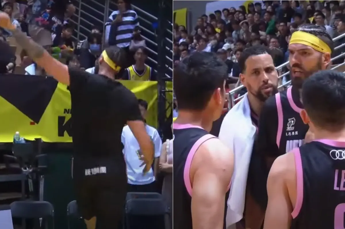 ▲新北國王洋將牧倫斯在場邊和「士官長」楊敬敏等本土球員發生口角，竟然直接脫下球衣負氣離場，國王即刻宣布解約。（圖／翻攝自YouTube）